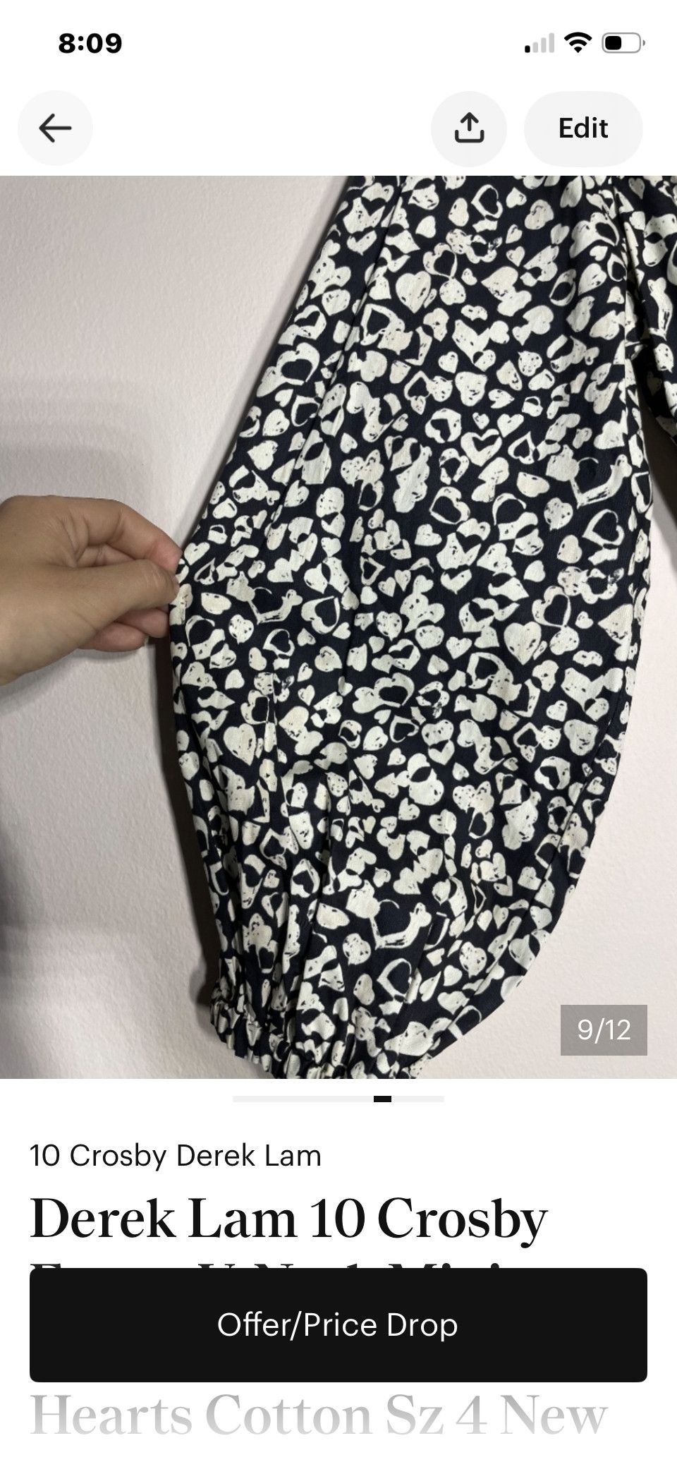 Derek Lam 10 Crosby Derek Lam 10 Crosby V-Neck Mini Dress Hearts Cotton Sz 4 New Size S / US 4 / IT 40 - 5 Thumbnail