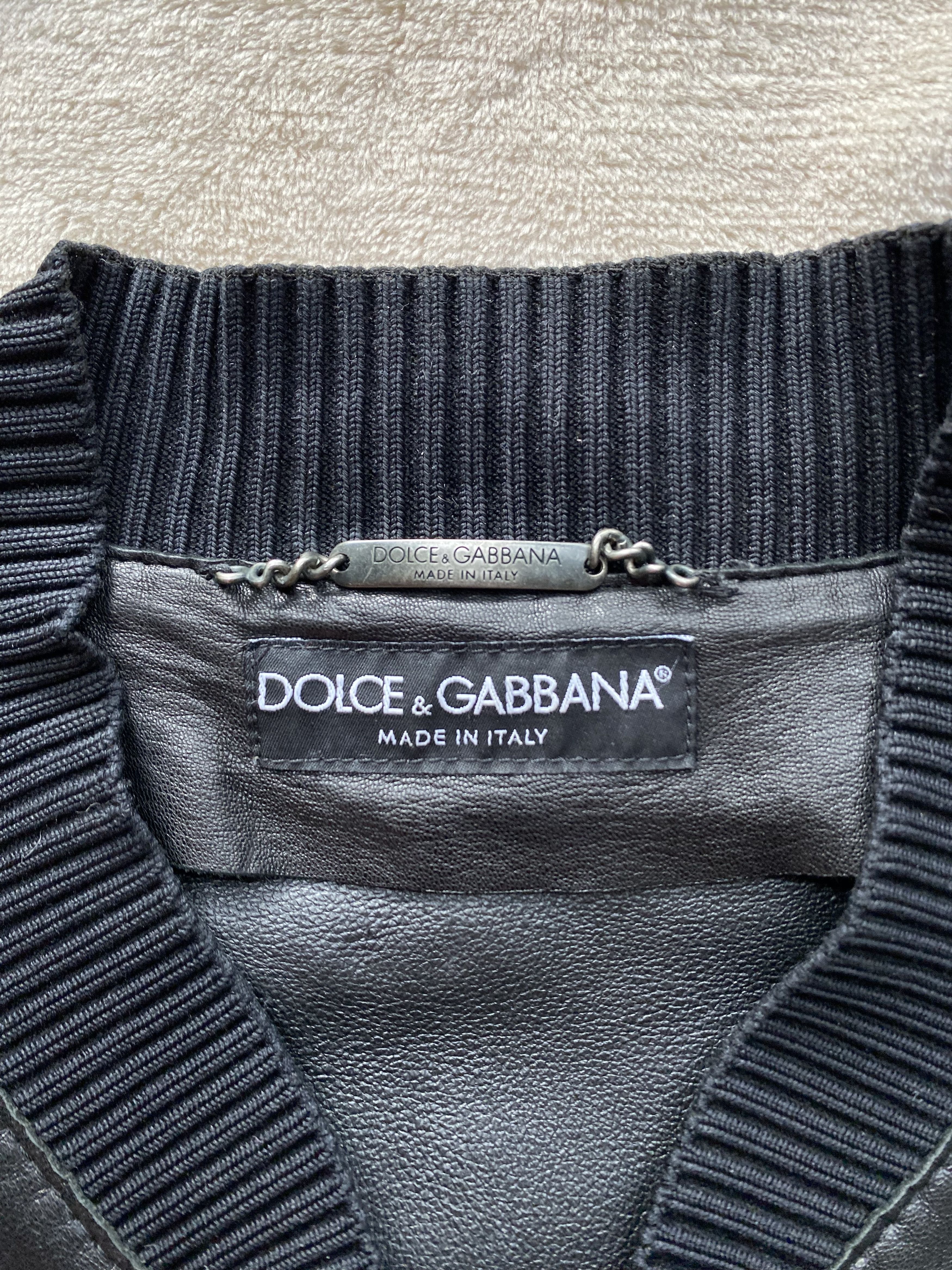 Dolce & Gabbana Dolce & Gabbana men's leather bomber jacket casual Size US M / EU 48-50 / 2 - 4 Thumbnail