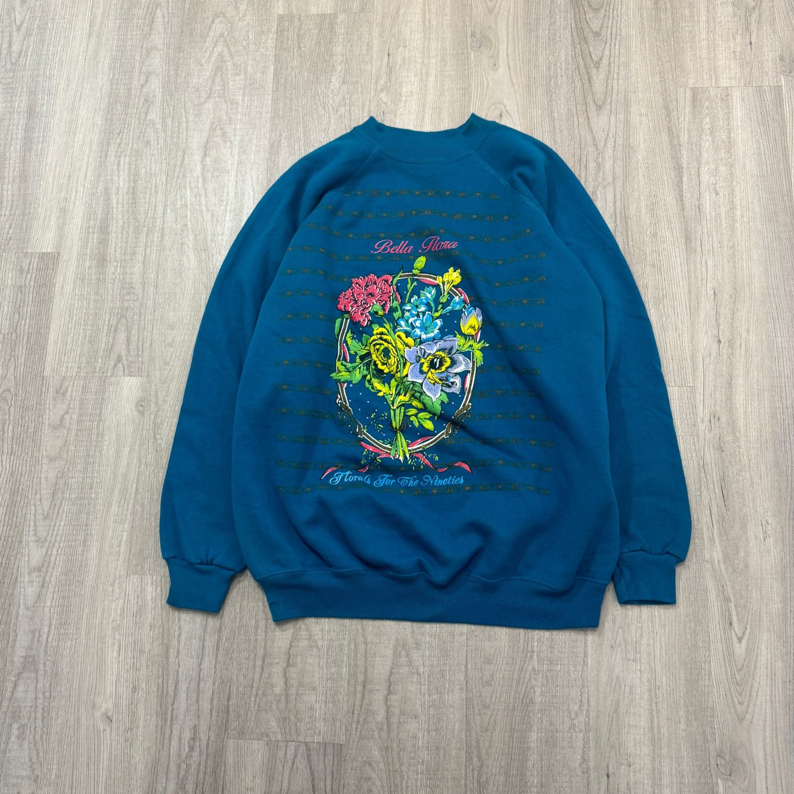 Vintage Vintage Bella Flora Floral Flower Sweatshirt Adult 2XL XXL Size XXL / US 16-18 / IT 52-54 - 1 Thumbnail
