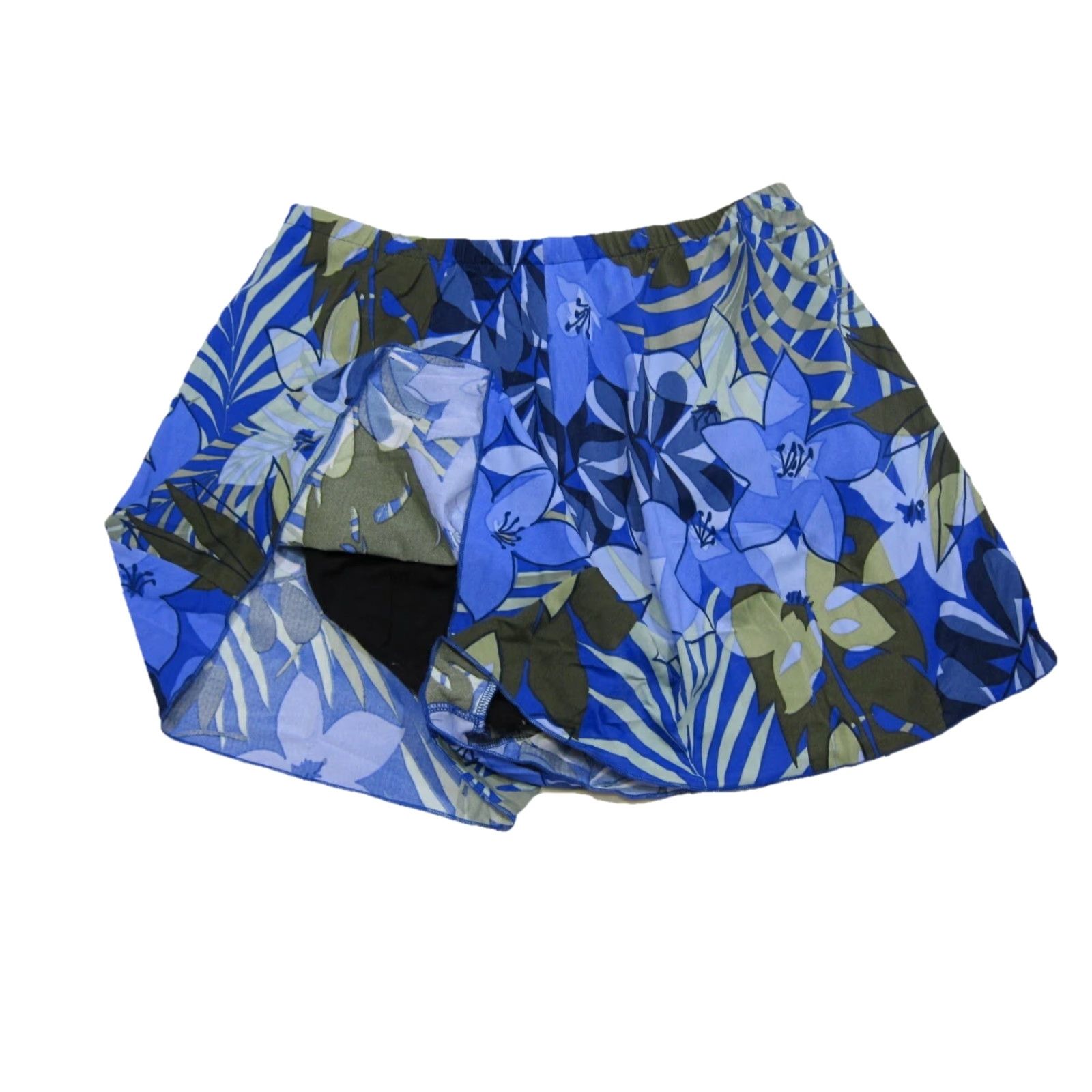 Jantzen VINTAGE Jantzen Classics Blue Green Hawaiian Floral Stretch Flowy Lined Short L Size 28" / US 6 / IT 42 - 8 Thumbnail