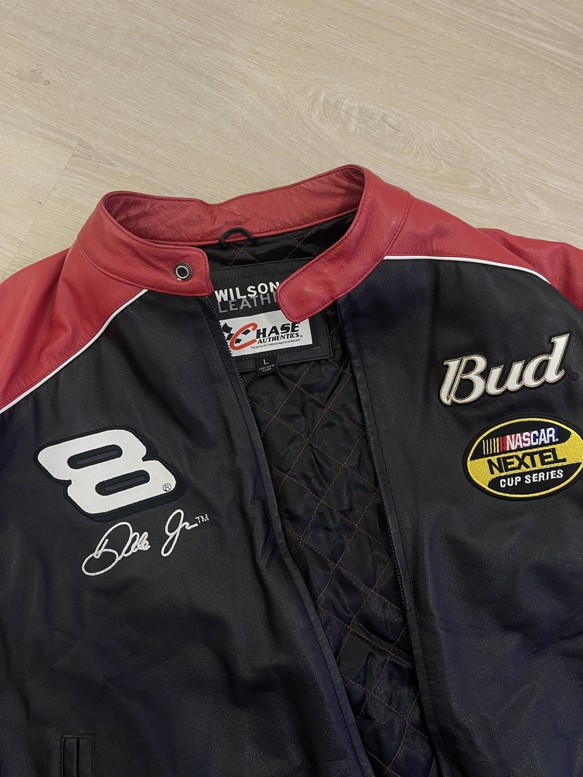 Wilsons Leather Budweiser NASCAR Leather Racing Jacket Size US L / EU 52-54 / 3 - 12 Thumbnail