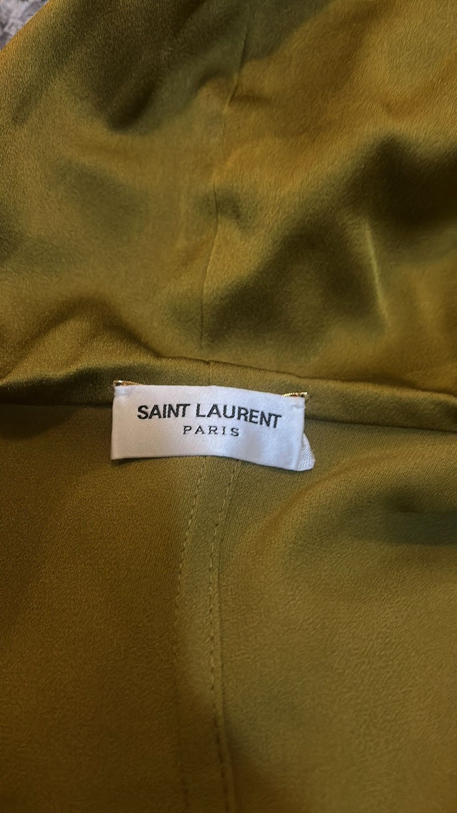 Saint Laurent Paris Saint Laurent Satin Crepe Belted Hooded Jacket Vert Mousse Size XS / US 0-2 / IT 36-38 - 8 Thumbnail