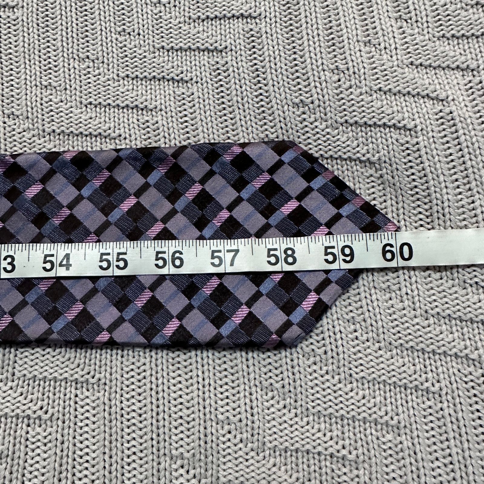 Ted Baker Ted Baker purple woven plaid silk tie Size ONE SIZE - 4 Thumbnail