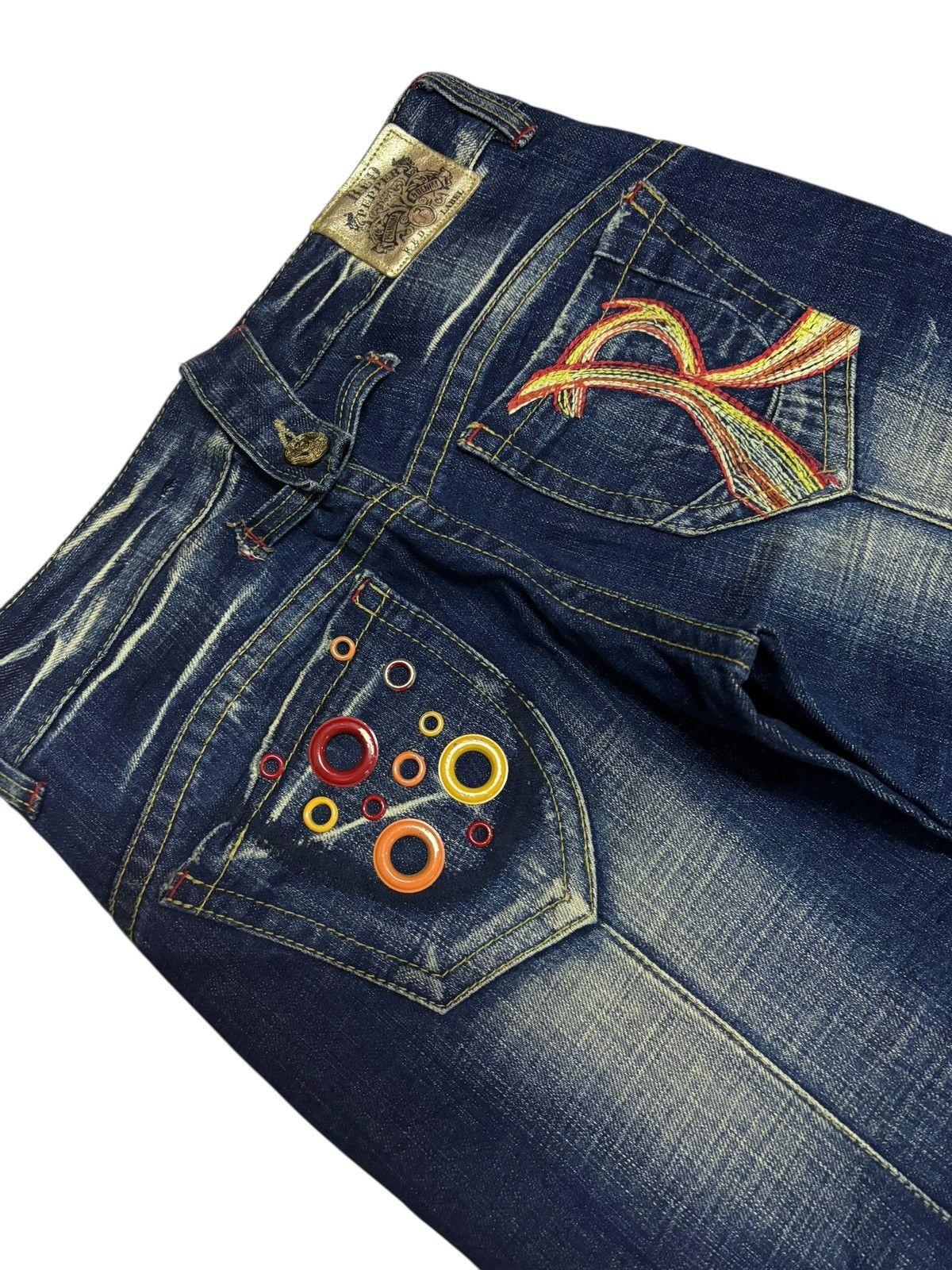 If Six Was Nine Vtg Red Pepper Japan Flared Jeans Size US 29 - 6 Thumbnail