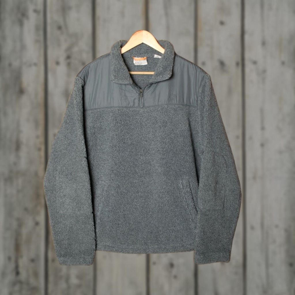 Timberland TIMBERLAND Stratham Issue Thick Gray Fleece 1/4 Zip Pullover Jacket Men XL Size Gray 63% Polyester 37% Acrylic Zip Front Lightweight Warm Wool Blend? Size US XL / EU 56 / 4 - 1 Thumbnail