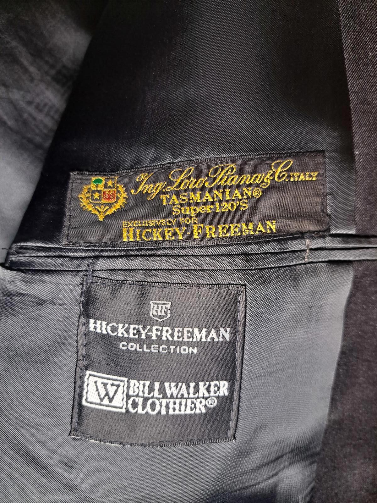 Hickey Freeman Hickey Freeman Loro Piana Suit Jacket 46L Gray Wool 120's Size 46L - 2 Thumbnail
