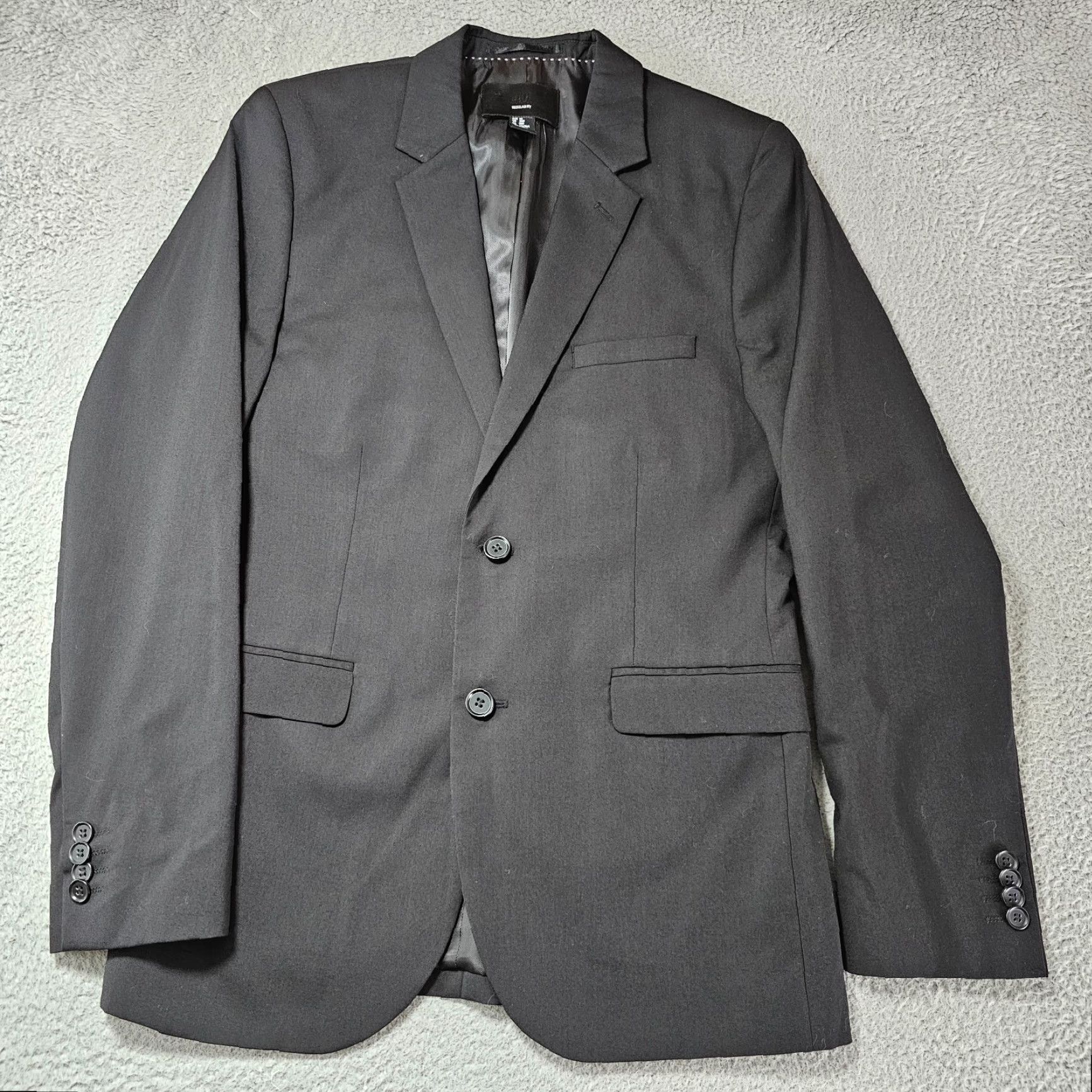 H&M H&M Blazer Mens 38R Black Regular Fit Blazer Jacket Single-Breasted 2-Button Notch Lapel Dry Clean Only Vintage No Size 38R - 6 Thumbnail