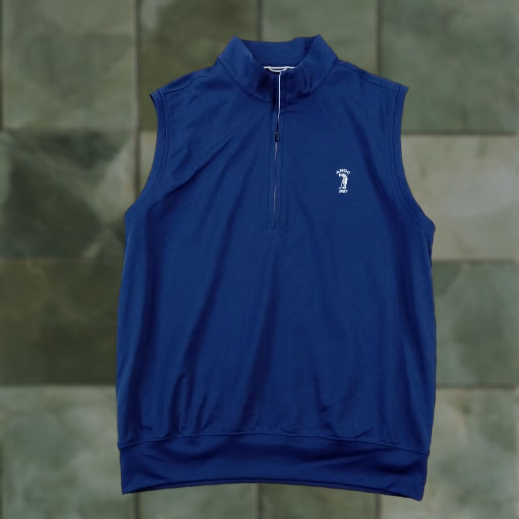 Vintage Donald Ross Golf Vest Mens Medium Blue 1/4 Zip Pullover Mock Neck Polyester Casual Stretch Size US M / EU 48-50 / 2 - 1 Thumbnail
