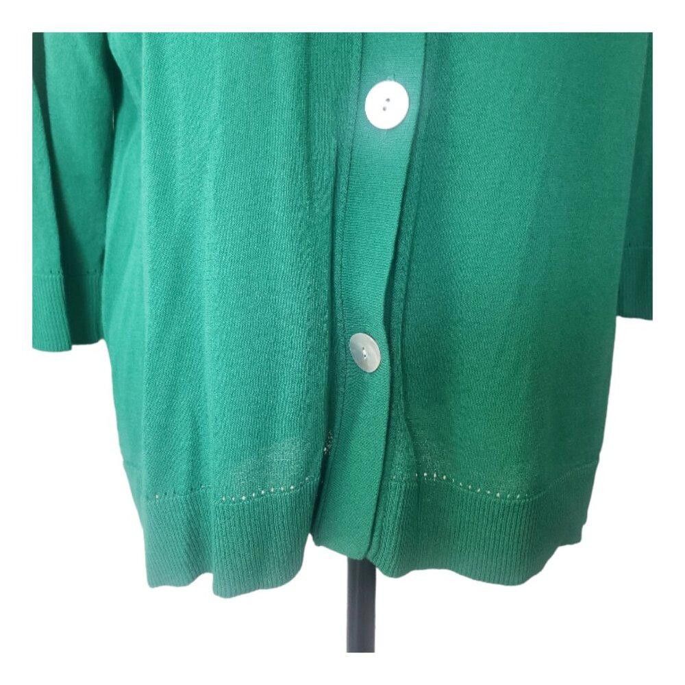 Chicos CT1345 Chico's Green Summer Long Sleeve Cardigan L Size L / US 10 / IT 46 - 2 Thumbnail
