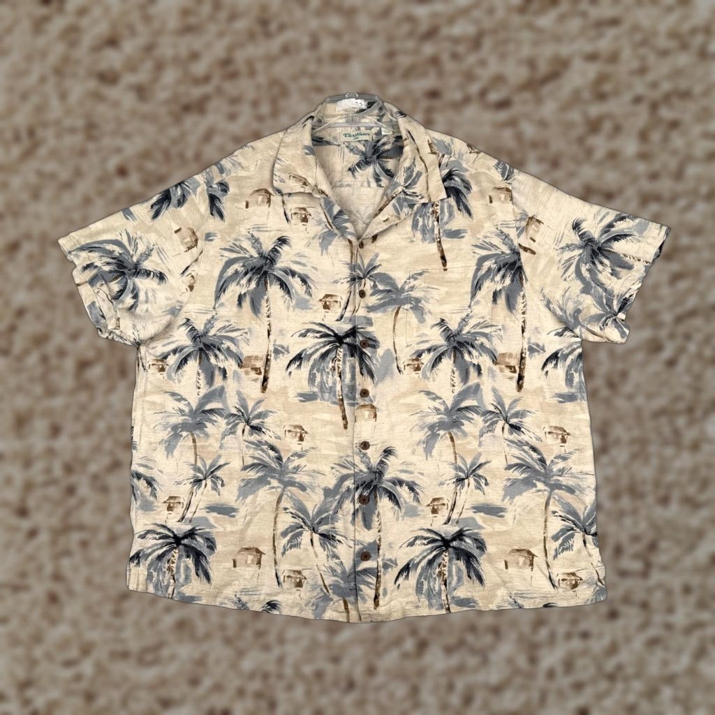 Vintage Caribbean Silk Shirt Mens 3XL Hawaiian Floral Red Beige Palm Pocket Button-Up Shirt Adult 3XL Mens Size US XXL / EU 58 / 5 - 1 Thumbnail