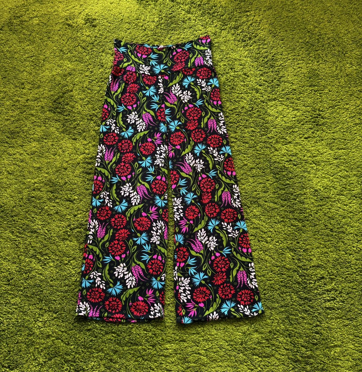Designer Gudrun sjoden avant garde floral pattern pants wide leg Size 27" / US 4 / IT 40 - 1 Thumbnail