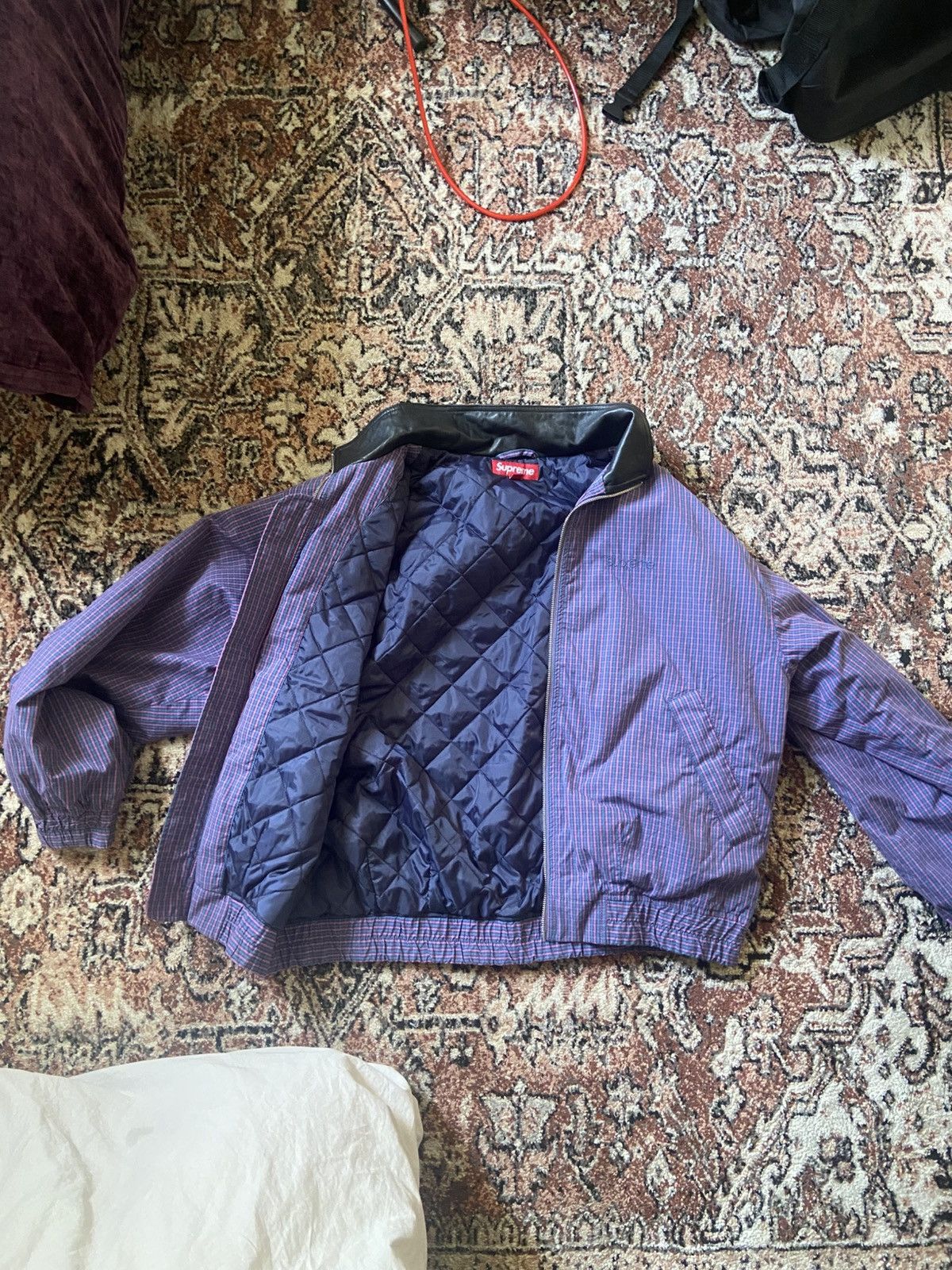 Supreme Supreme Leather Collar Utility Jacket Plaid FW23 Size US L / EU 52-54 / 3 - 2 Thumbnail