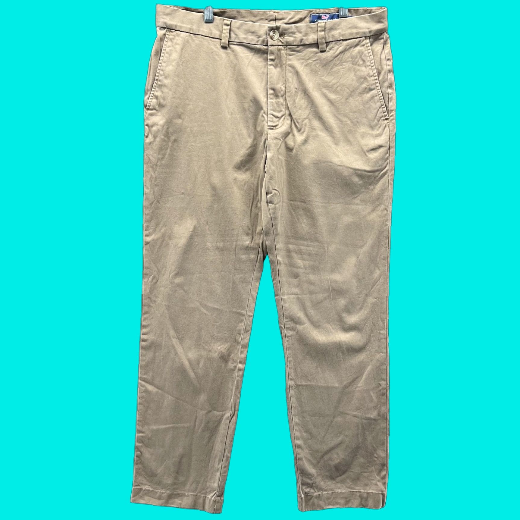 Vineyard Vines Vineyard Vines Breaker Pant Mens 34x30 Beige Chino Stretch Flat Front Casual Pants Size US 34 / EU 50 - 1 Thumbnail
