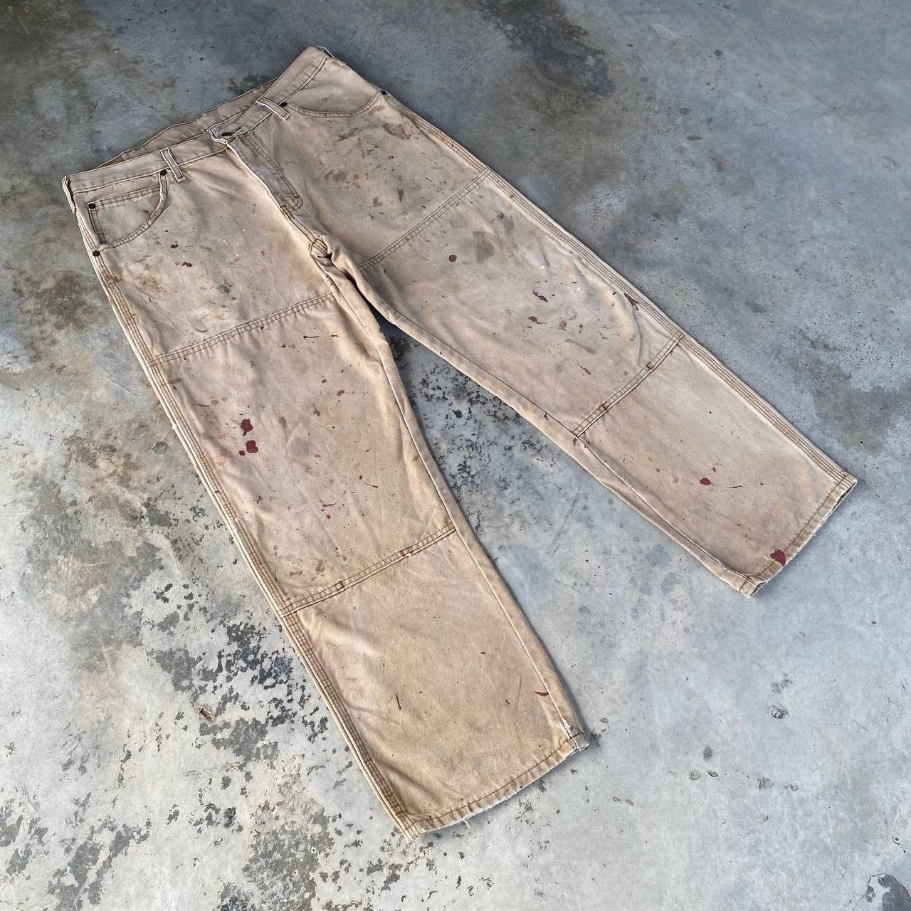 Dickies VINTAGE DICKIES DOUBLE KNEE DISTRESSED DENIM SPLATTER PAINT Size US 35 - 2 Thumbnail