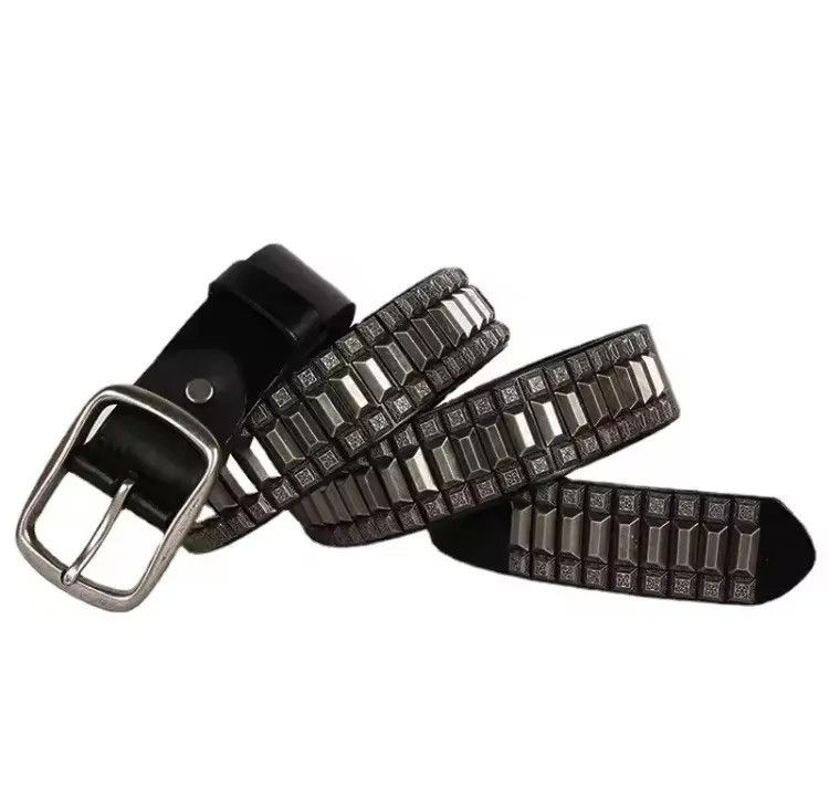 Other 110 cm Cowboy Motorcycle Jeans Heavy Metal Rivet Belts Size ONE SIZE - 2 Thumbnail