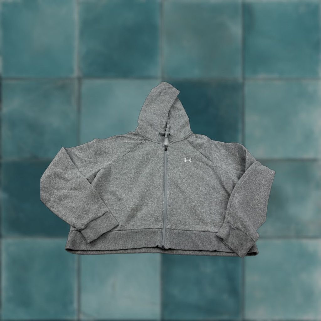 Under Armour Under Armour Hoodie Sweatshirt Womens XL Gray Full Zip Fleece Athletic Cropped Size XL / US 12-14 / IT 48-50 - 1 Thumbnail