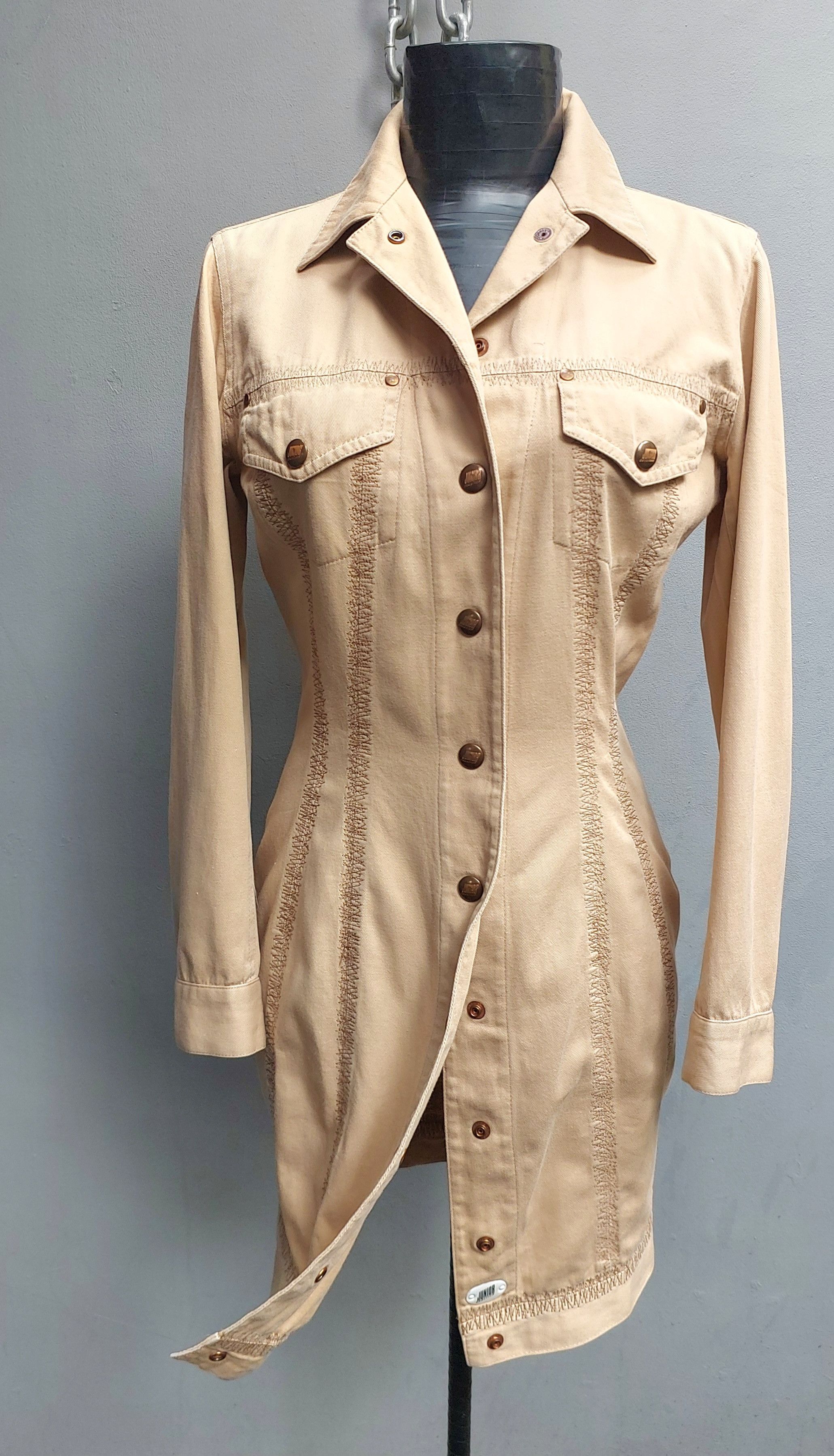 Jean Paul Gaultier Junior Gaultier Beige Utility Shirt Dress Size S / US 4 / IT 40 - 1 Thumbnail