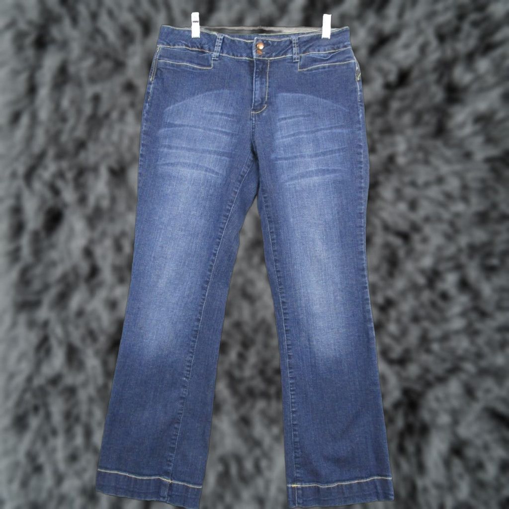 Bill Blass VINTAGE Bill Blass Jeans Flared Bootcut Stretch 10 Women's Comfort Regular Blue Denim 5-Pocket Mens? Girls? Size 32" / US 10 / IT 46 - 1 Thumbnail