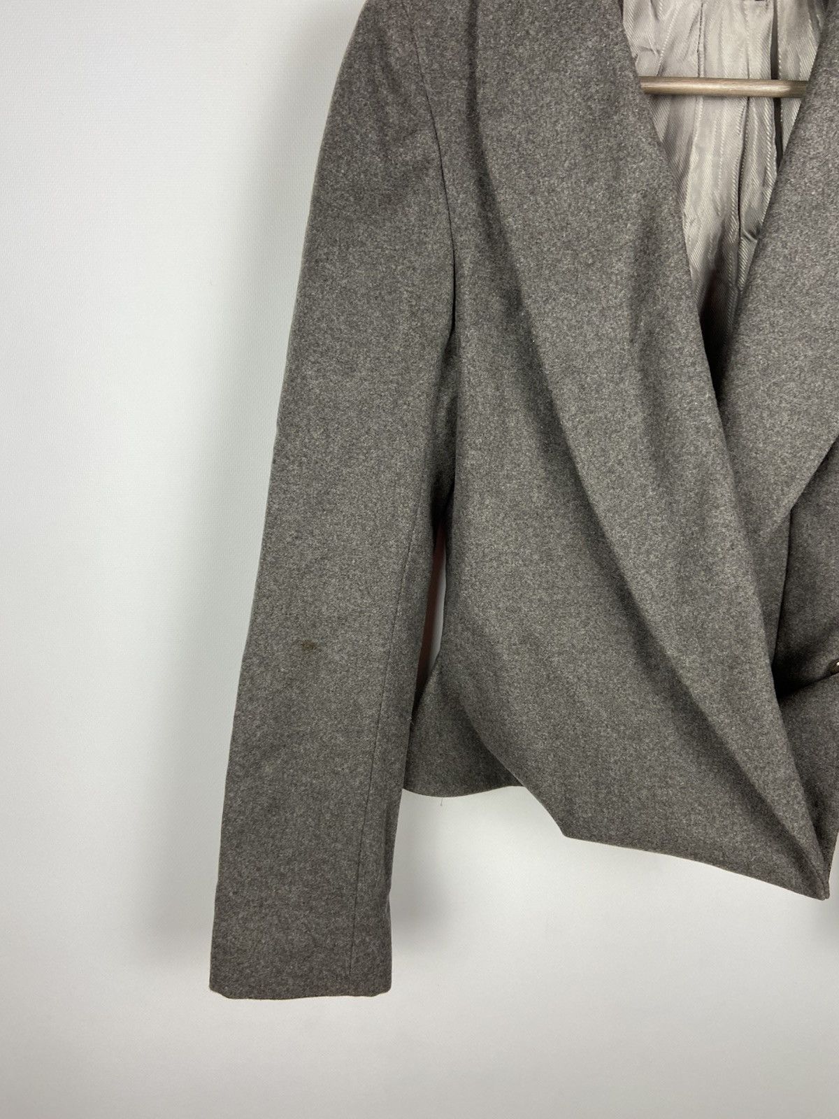Designer × Haider Ackermann HAIDER ACKERMANN Asymmetrical Wool Gray Women Blazer Jacket Size XS / US 0-2 / IT 36-38 - 7 Thumbnail