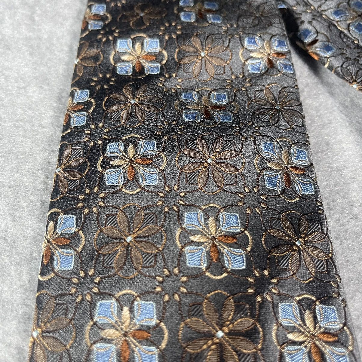 Ermenegildo Zegna Ermenegildo Zegna Silk Men’s Tie in Brown With Flower Prints Size ONE SIZE - 6 Thumbnail