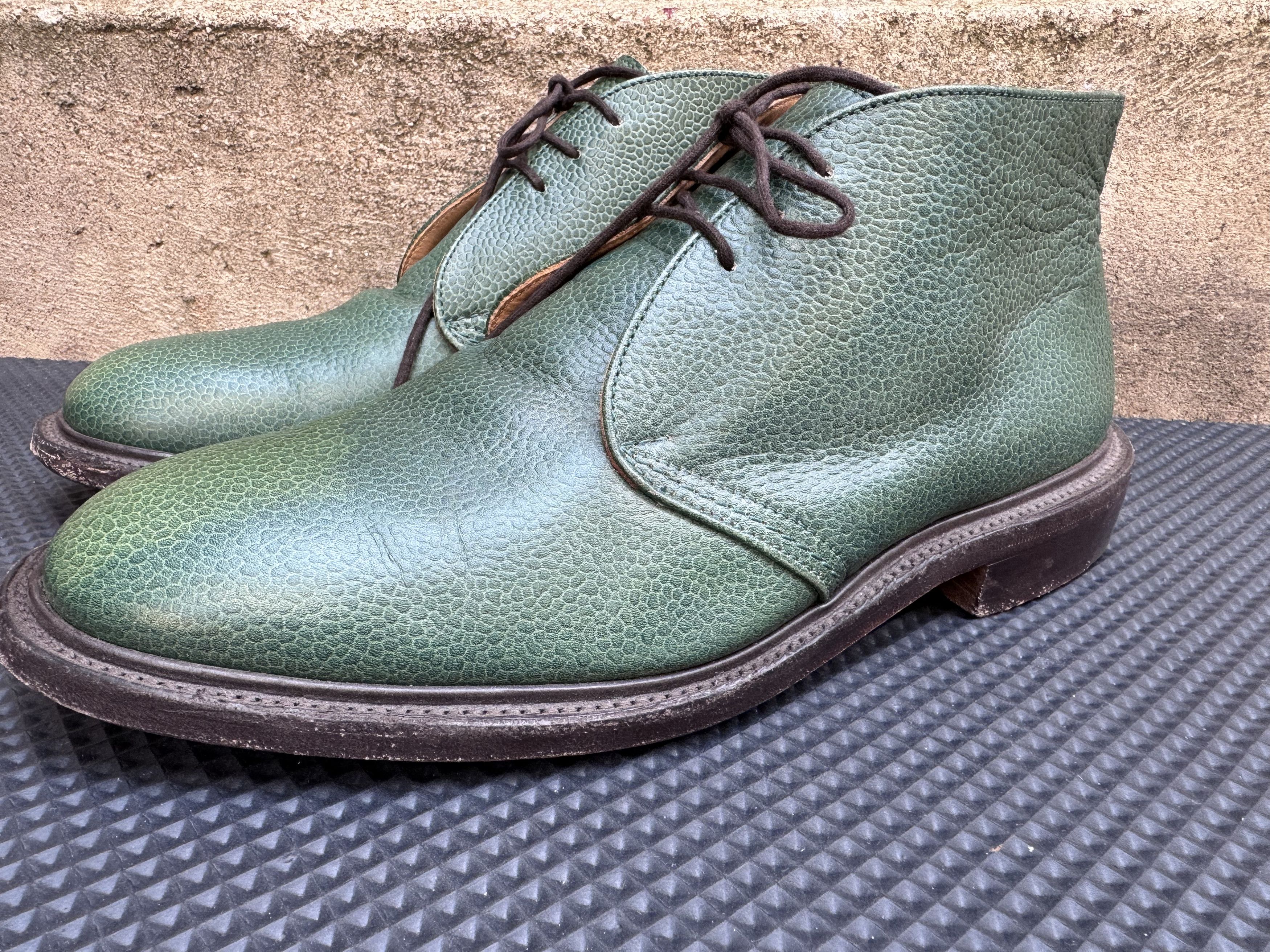 Tricker's Trickers ALDO Chukka Pebble Grain Green Leather Size US 9.5 / EU 42-43 - 4 Thumbnail