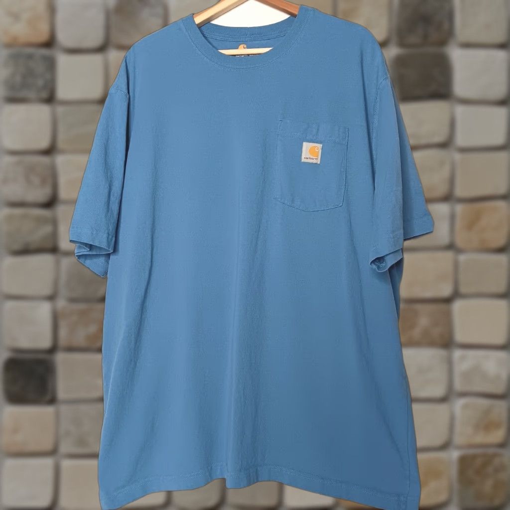 Carhartt CARHARTT Pocket T-Shirt XL Original Fit Logo Classic Workwear Blue Mens Size US XL / EU 56 / 4 - 1 Thumbnail