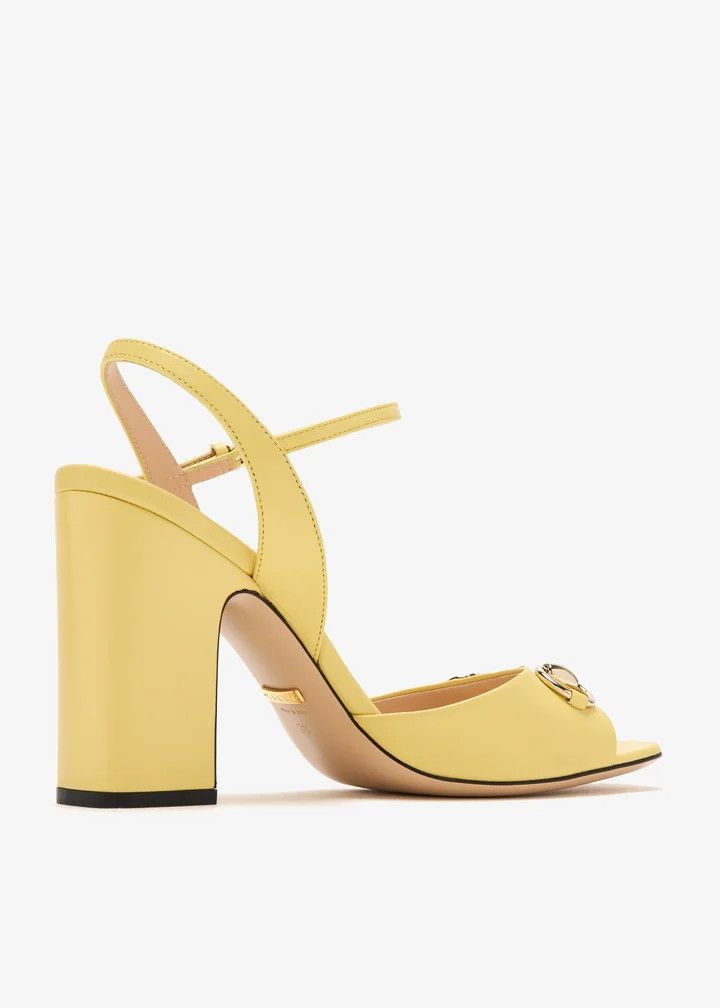 Gucci oc11z0126 Women's Horsebit Sandals in Yellow Size US 9 / IT 39 - 3 Thumbnail