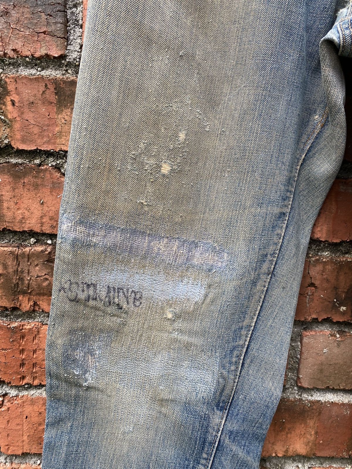 Levi's Vintage Clothing W33x30.5 Vintage levi's 505 redline big E distress repaired Size US 33 - 9 Thumbnail