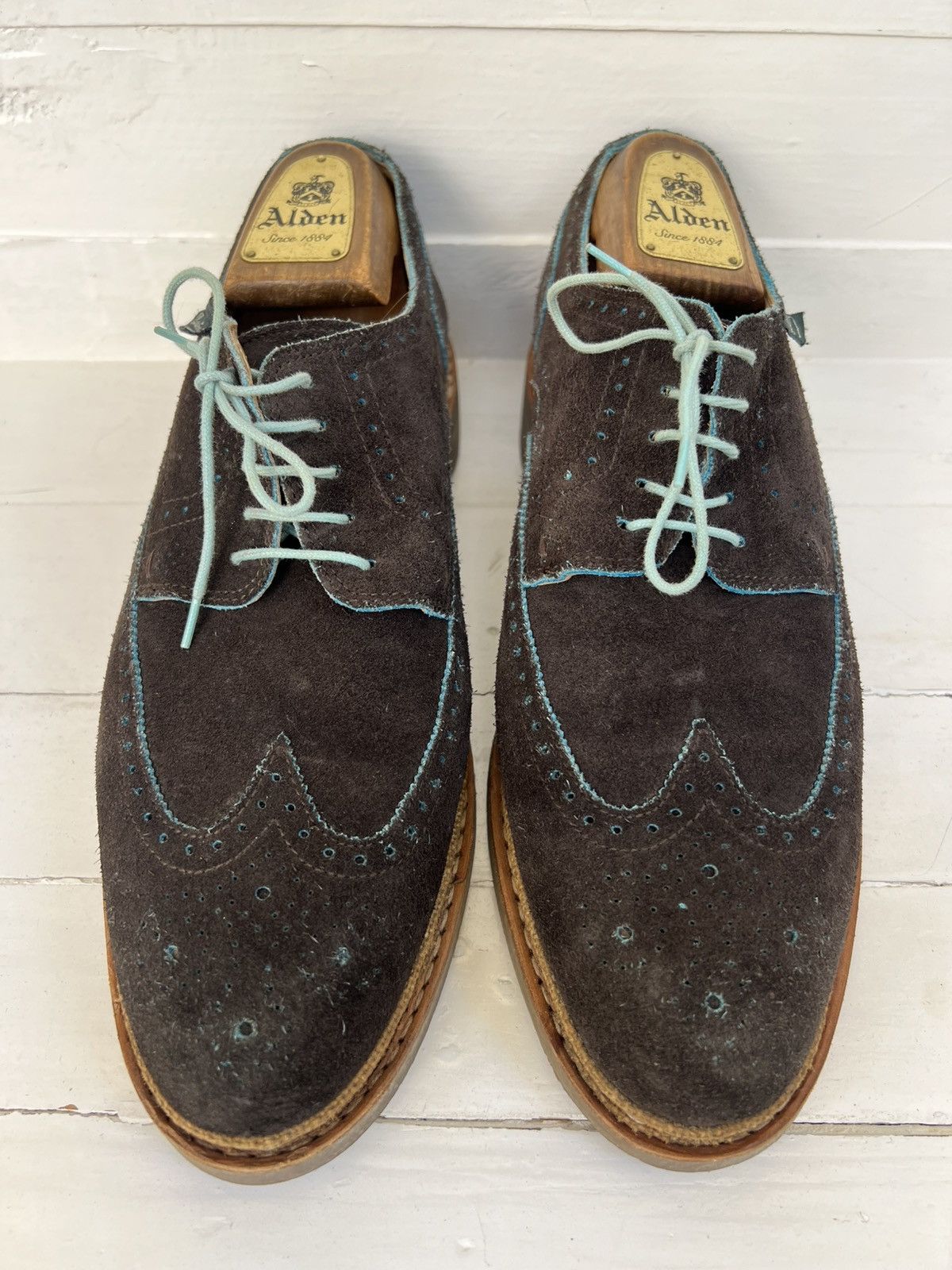 Paraboot Paraboot Men’s Brown Suede Wingtip Oxfords Brogue Size US 8.5 / EU 41-42 - 2 Thumbnail