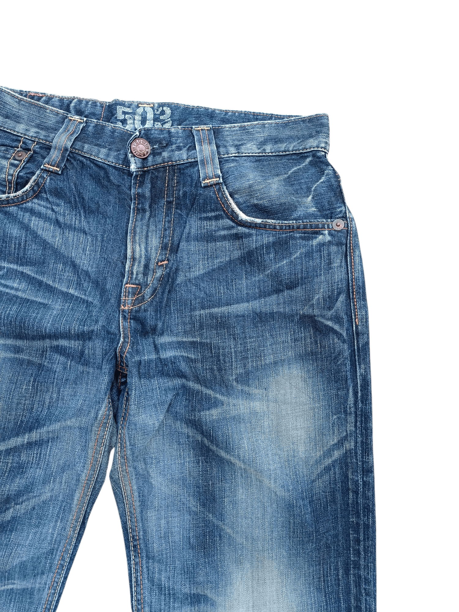 Edwin × Japanese Brand Vintage Edwin 503 Bootcut Whiskers Faded Denim Size US 30 / EU 46 - 13 Thumbnail