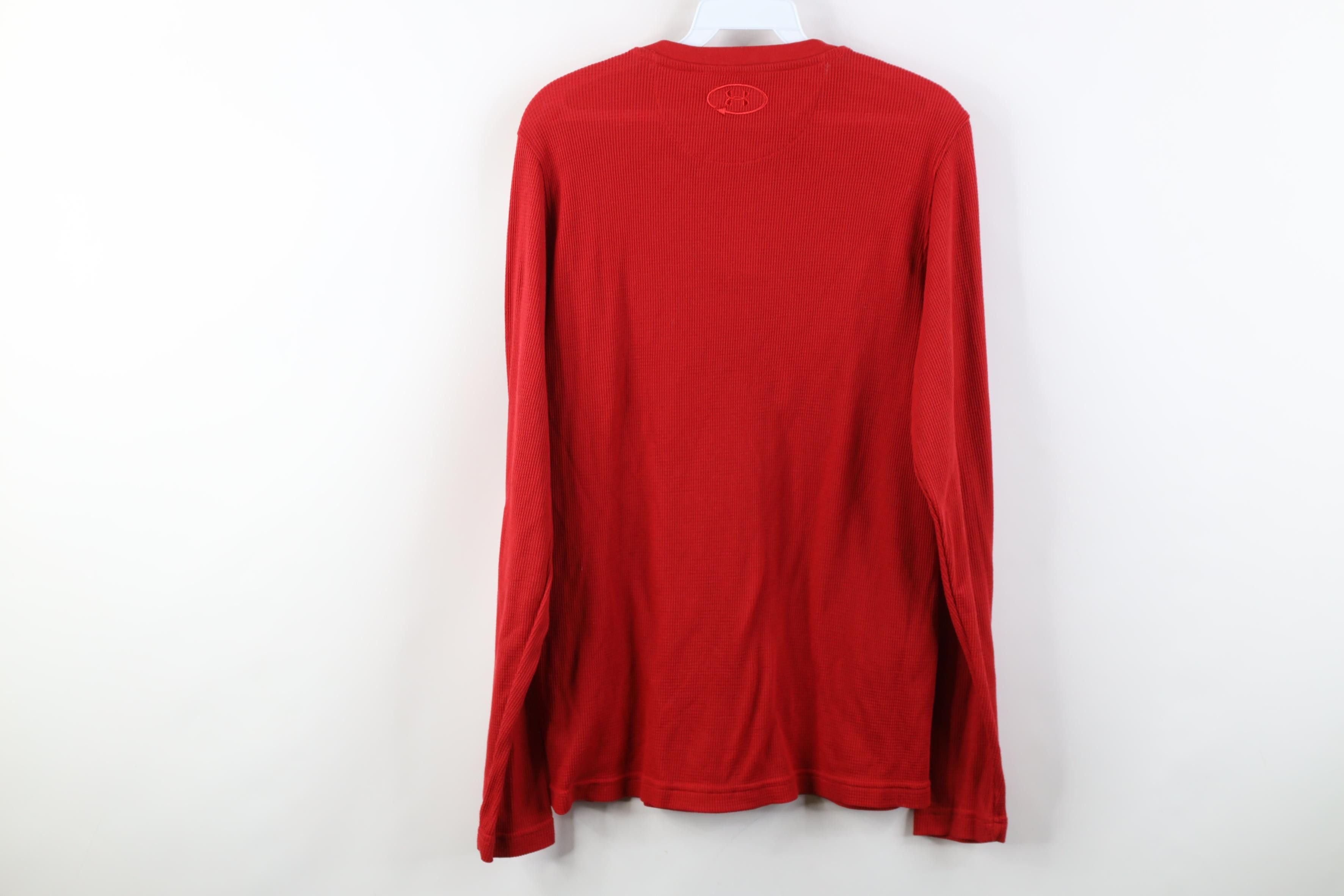 Under Armour Under Armour Waffle Knit Long Sleeve Henley T-Shirt Red Size US M / EU 48-50 / 2 - 10 Thumbnail
