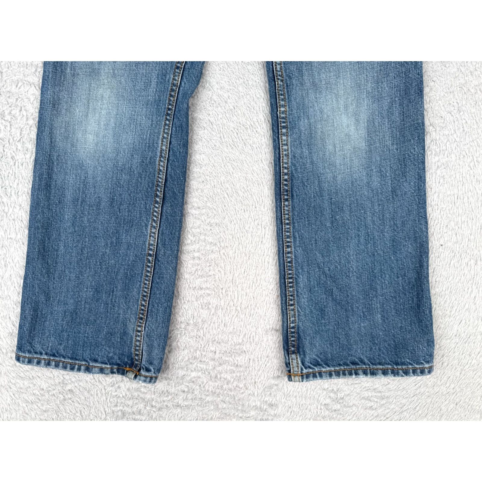 Vintage Aéropostale Jeans Womens Bootcut Denim 24x24 Blue 100% Cotton Low Rise 24in Inseam Distressed Elastic Waist Stretch Slim Regular Mens Womens Size 42" / US 20 - 2 Thumbnail