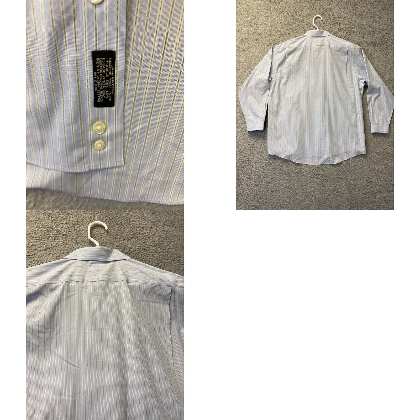 Jos. A. Bank JOS. A. BANK Blue Striped Dress Shirt 17 Regular Long Sleeve Button Down Cotton Classic Mens Size US XL / EU 56 / 4 - 8 Thumbnail