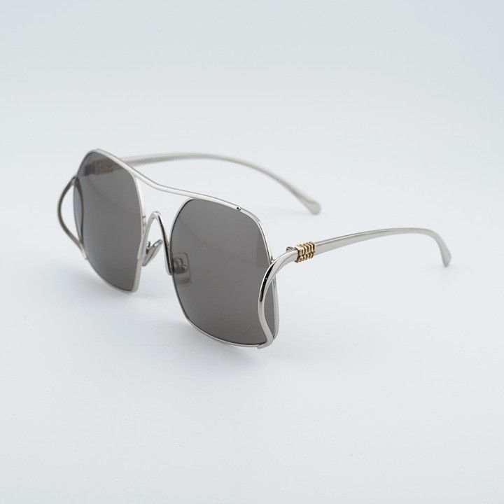 Miu Miu Miu Miu MUA55S 1BC80Q Sunglasses Silver Square Frame Size ONE SIZE - 1 Thumbnail