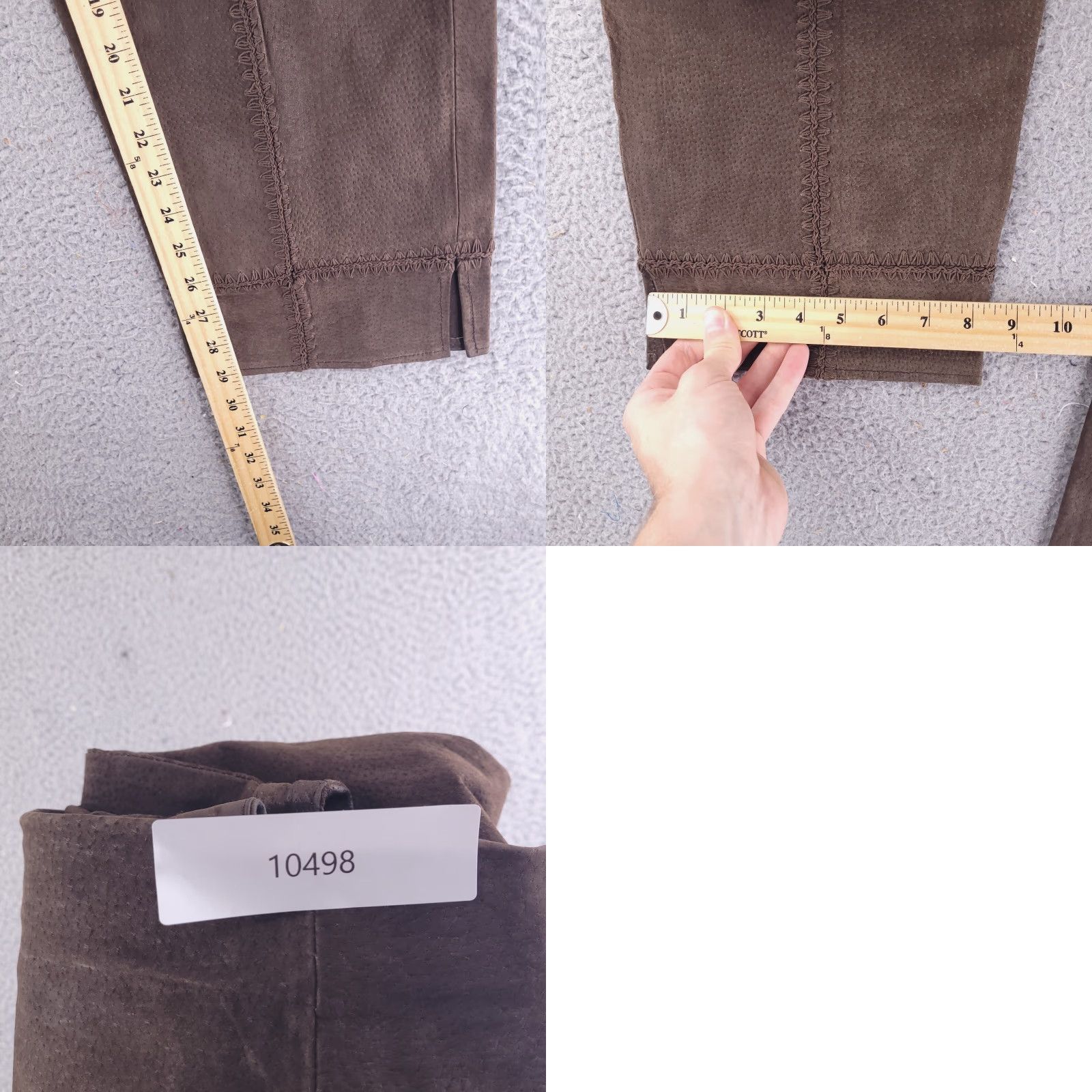 Vintage Selene Sport Pants Unisex 30x29 Brown Leather Patchwork High Rise Real Genuine Chino Straight Size 30" / US 8 / IT 44 - 8 Thumbnail