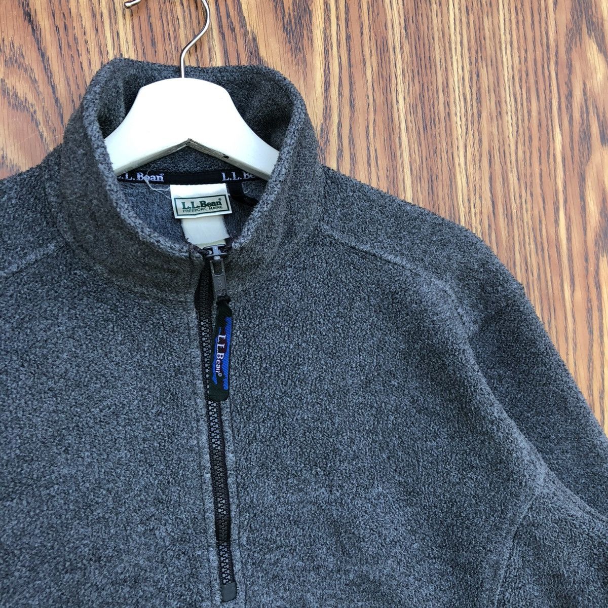 L.L. Bean L.L. Bean Dark Grey Fleece Quarter Zip Pullover Sweatshirt Size L / US 10 / IT 46 - 5 Thumbnail