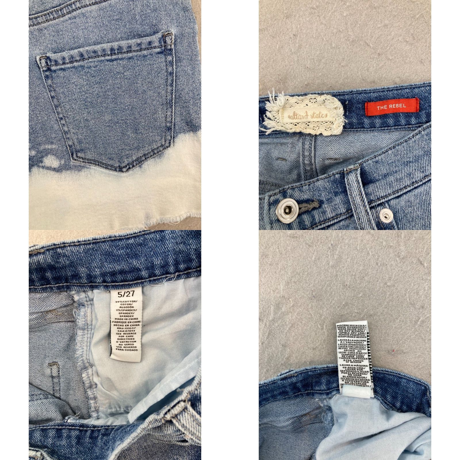 Vintage VINTAGE Altar'd State Women's Shorts 5/27 High Rise Raw Hem Denim Casual Summer Spring Fall Blue 27 Women Size 27" / US 4 / IT 40 - 8 Thumbnail