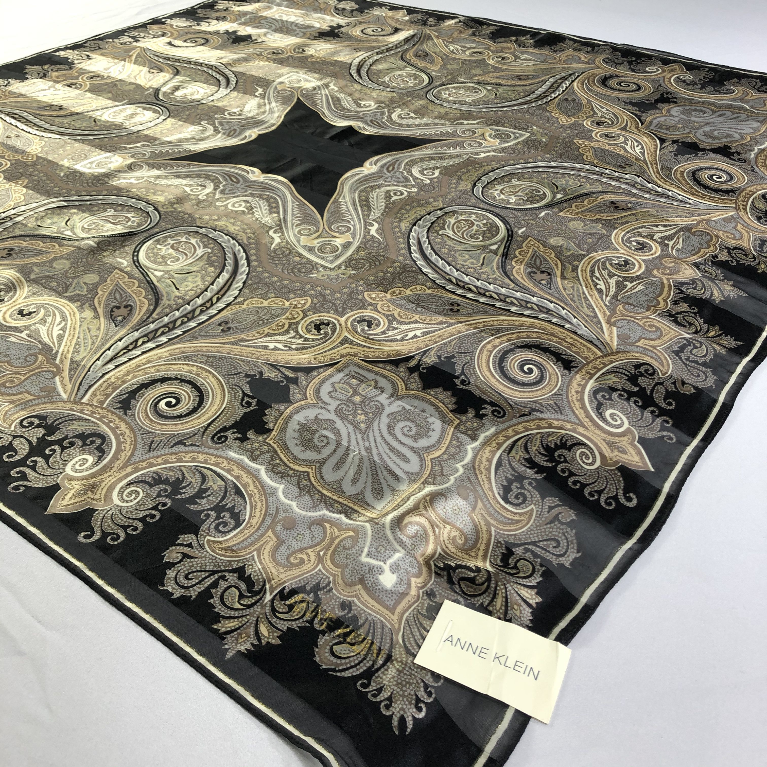 Anne Klein × Vintage Vintage Anne Klein Silk Scarf Size ONE SIZE - 3 Thumbnail