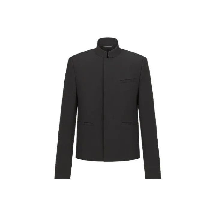 Dior Dior Dior Black Wool Long Sleeve Jacket 0079-2507 Size US M / EU 48-50 / 2 - 1 Thumbnail