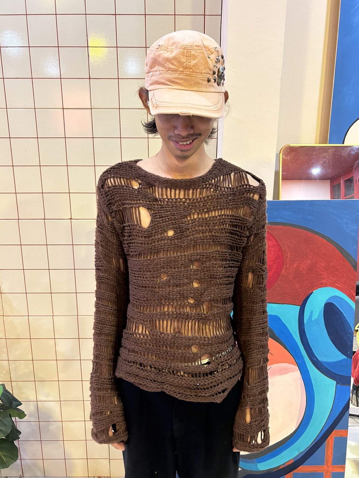 20471120 Gothic Distressed Knit Unisex Style Numbernine ,Hysteric Size US L / EU 52-54 / 3 - 1 Thumbnail