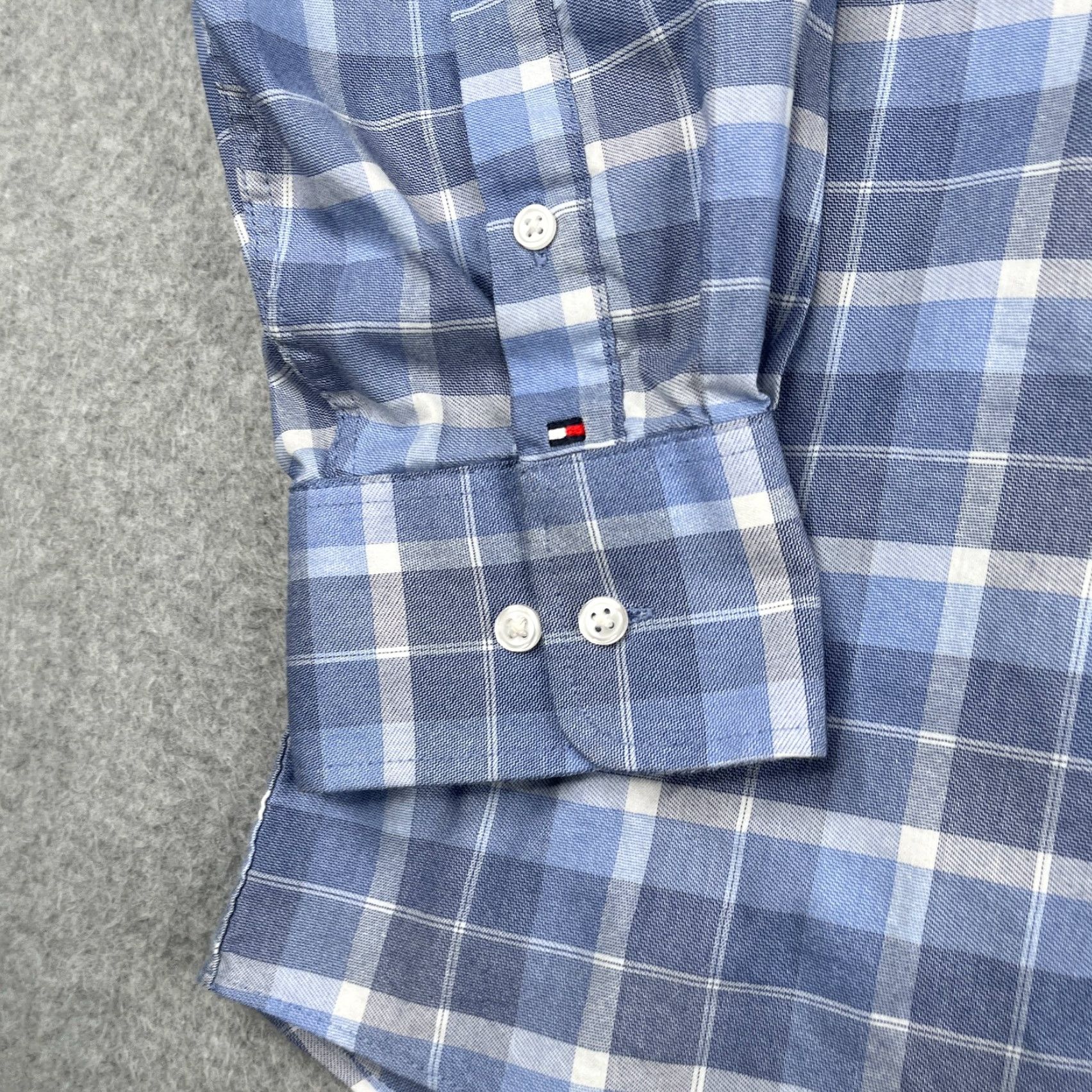 Tommy Hilfiger Tommy Hilfiger Shirt Blue Plaid Button-Up Long Sleeve 2XL Mens Regular Cotton Stretch Casual Size US XXL / EU 58 / 5 - 2 Thumbnail