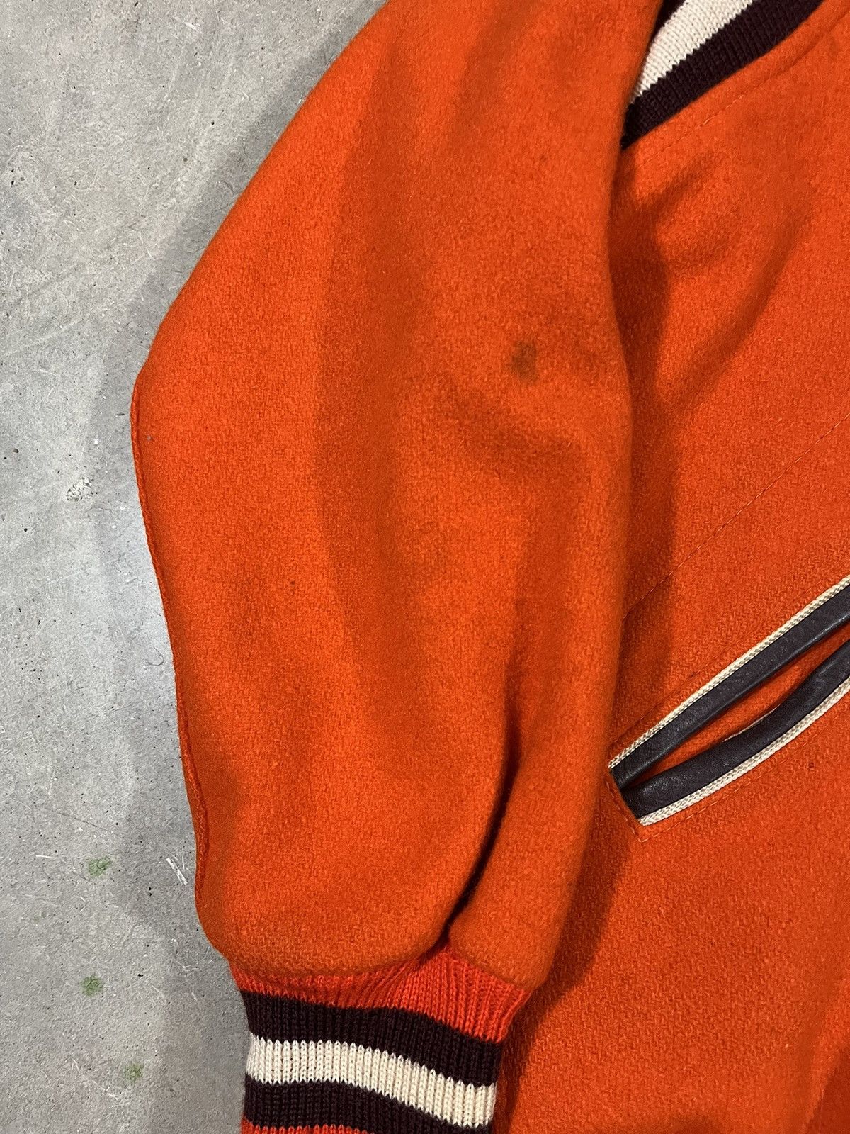 Vintage Vintage 50s Orange Wool Varsity Jacket Size US M / EU 48-50 / 2 - 6 Thumbnail