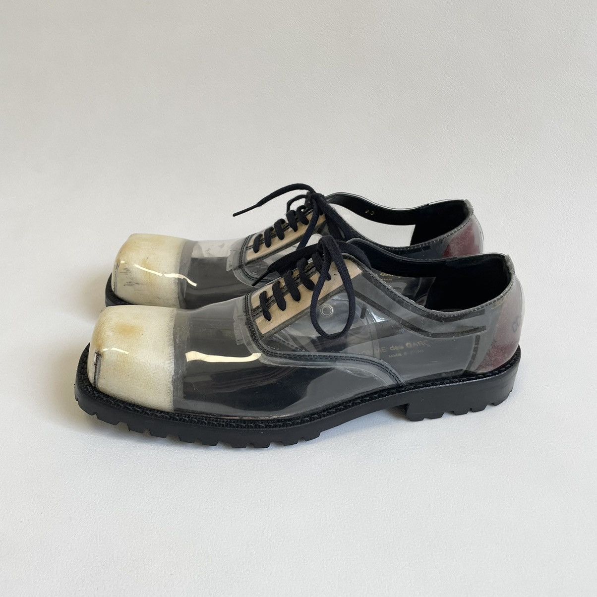 Comme des Garcons A/W 2002 Square Toe PVC Oxford Shoes Size US 8 / IT 38 - 16 Thumbnail