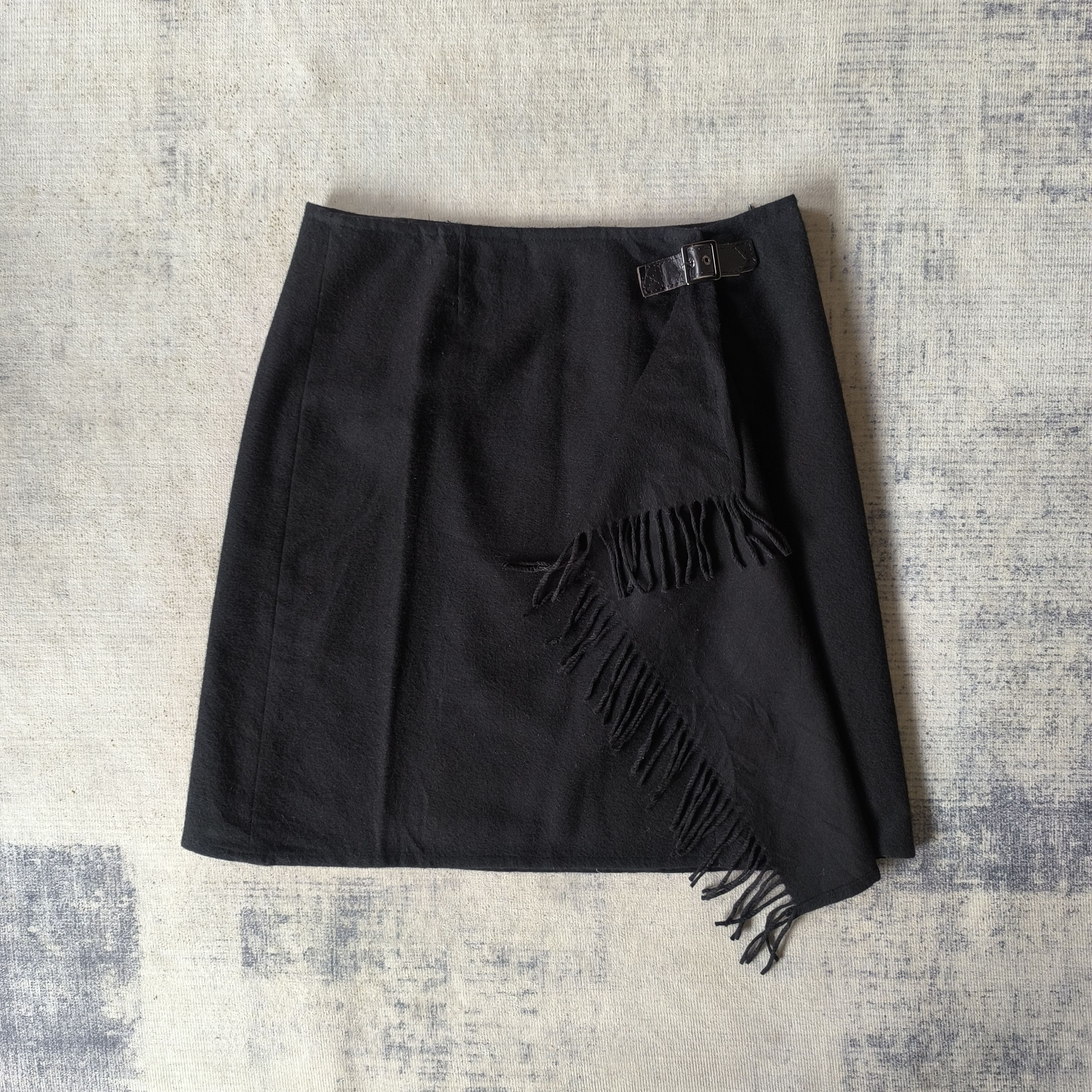 Japanese Brand ☠️ 23 vingt-trois black punk gothic style wool skirt Size 32" / US 10 / IT 46 - 4 Thumbnail