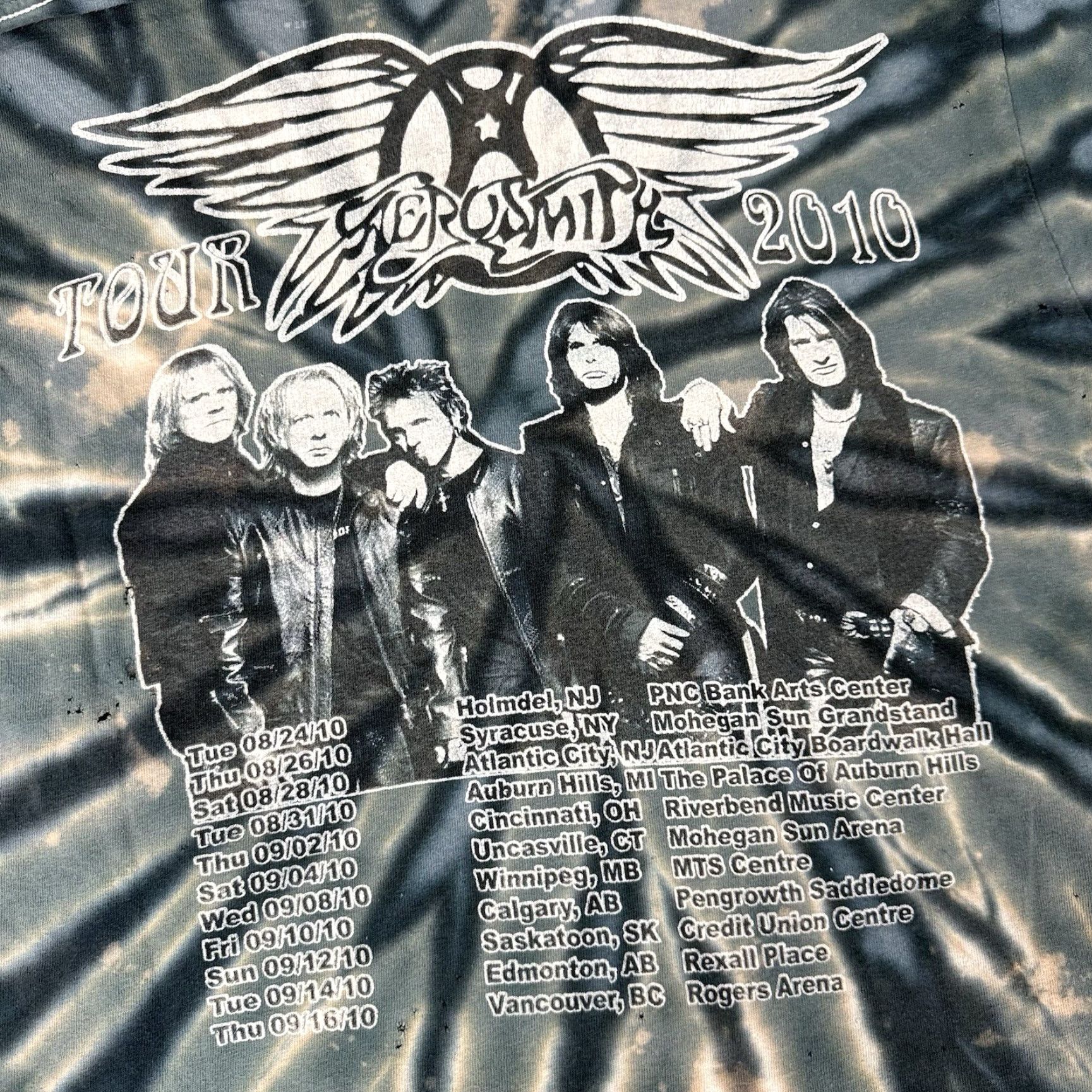 Gildan VINTAGE Aerosmith T Shirt Adult Medium Gray Tie Dye Cocked Locked Rock Tour Distressed M Mens Size US M / EU 48-50 / 2 - 6 Thumbnail