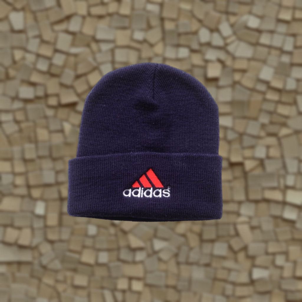 Adidas VINTAGE adidas EQUIPMENT Beanie Hat Cap 90s BLUE Onesize Men Beanie 90s Mens Blue Size ONE SIZE - 1 Thumbnail