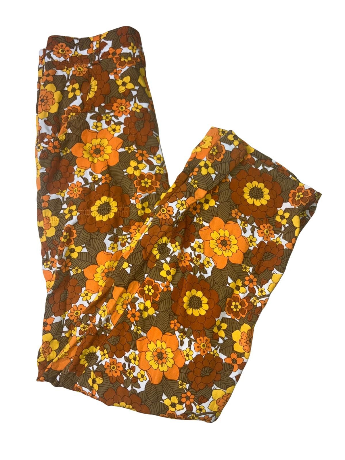 Other Vintage 70s Floral Wide Leg Pants Her Pony Rayon 6 Size 28" / US 6 / IT 42 - 5 Thumbnail