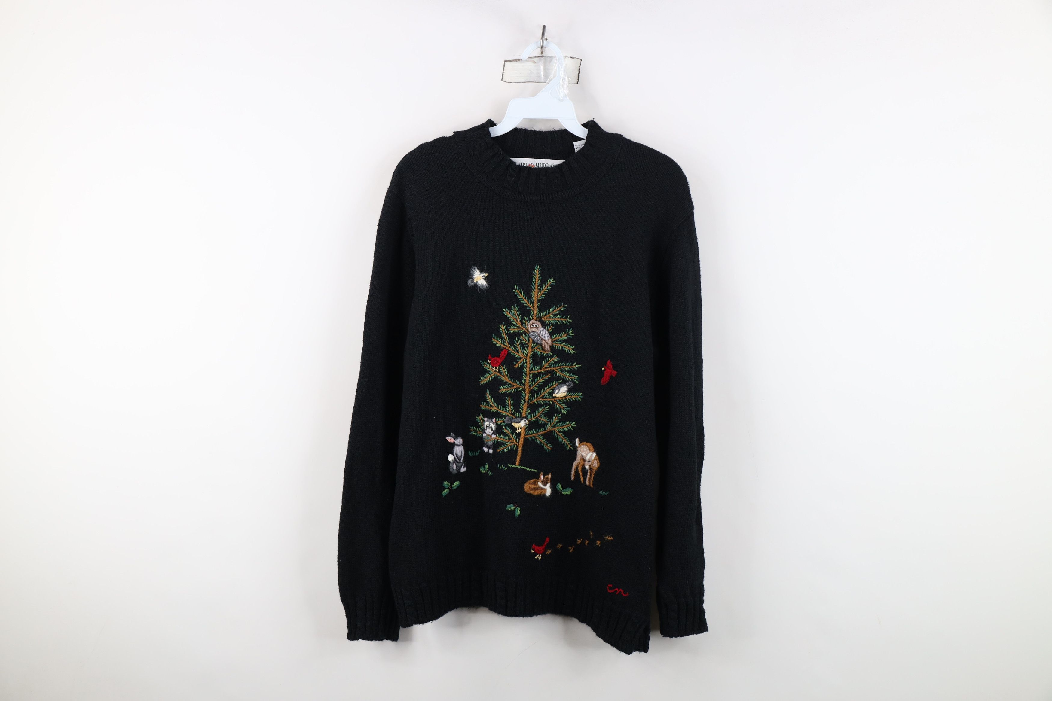 Vintage Vintage 90s Streetwear Blend Embroidered Nature Knit Sweater Size L / US 10 / IT 46 - 1 Thumbnail