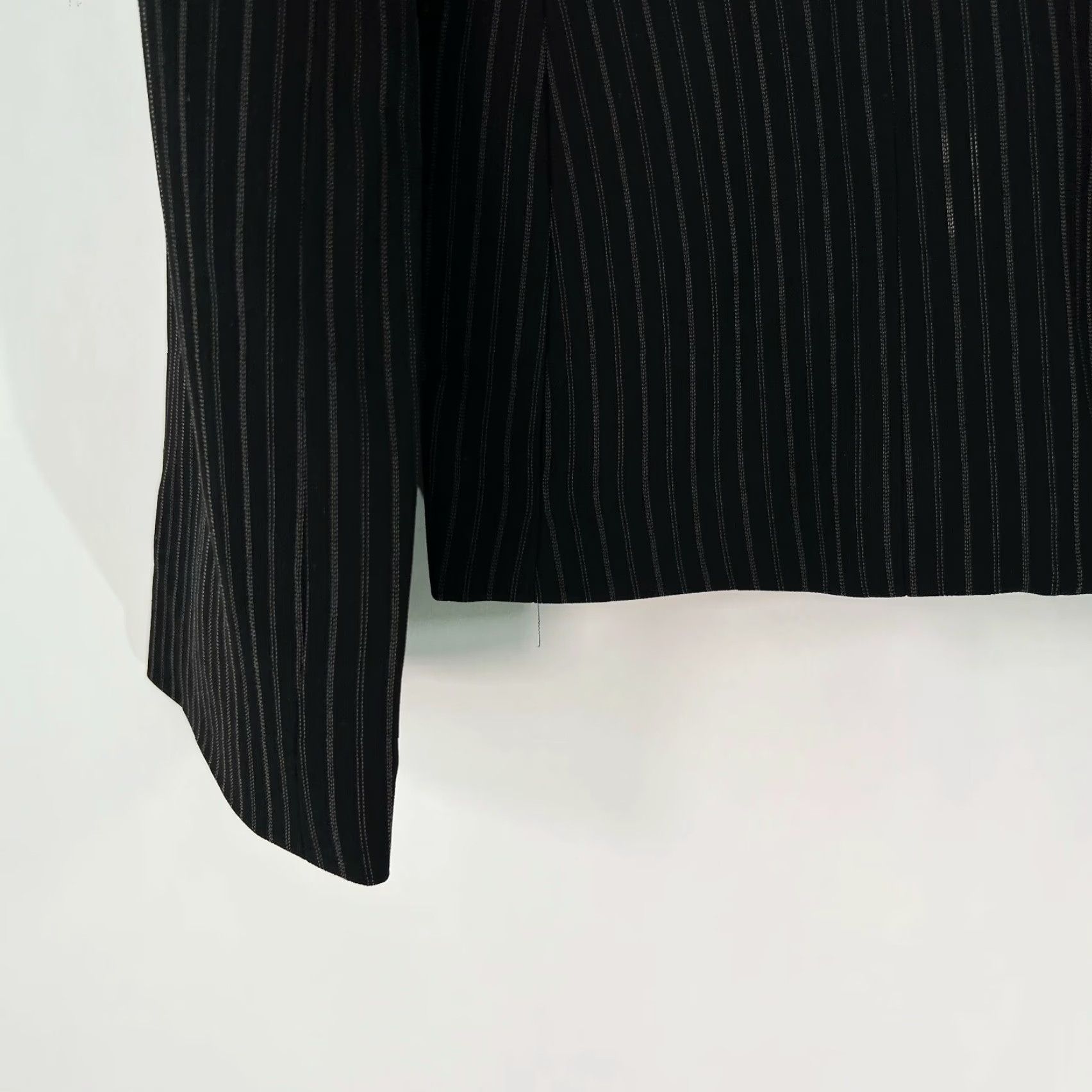 Jones New York Jones New York Womens Jacket Striped Black Button Front Size 4 | Casual Classic Coat 65% Acetate 33% Polyester Lined 100% Acetate Size S / US 4 / IT 40 - 4 Thumbnail