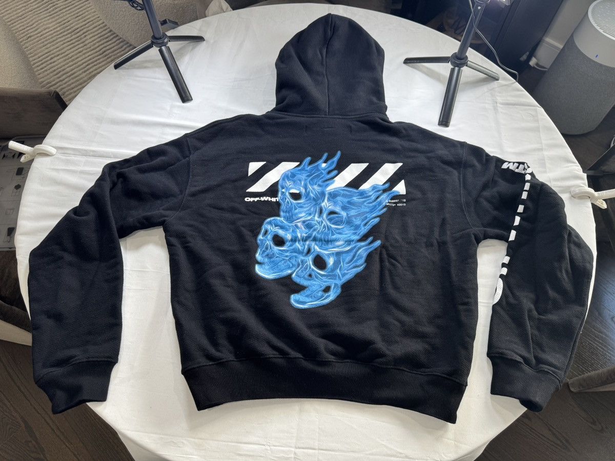 Off-White Off-White Black Oversized Diagonal Skulls Hoodie Size Medium Size US M / EU 48-50 / 2 - 5 Thumbnail